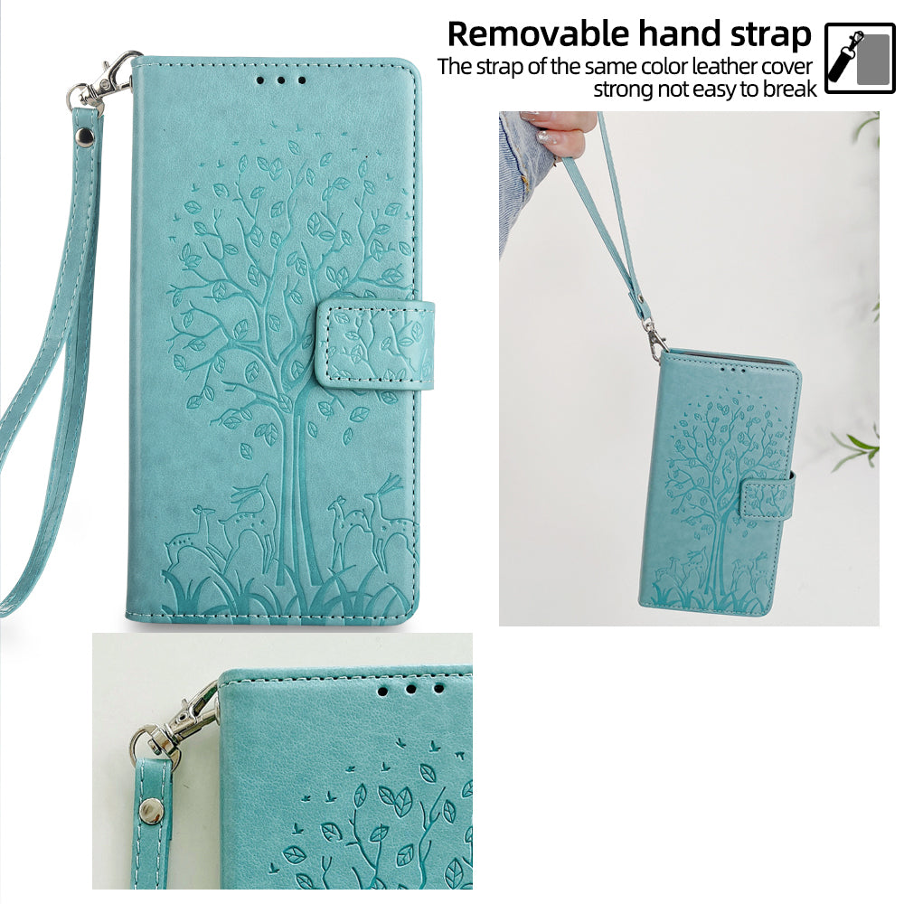 For OnePlus 12 5G Leather Case Imprinted Deer Tree Pattern Card Slots Wallet Phone Guard Cover - Green For OnePlus 12 5G Leather Case Imprinted Deer Tree Pattern Card Slots Wallet Phone Guard Cover - Green